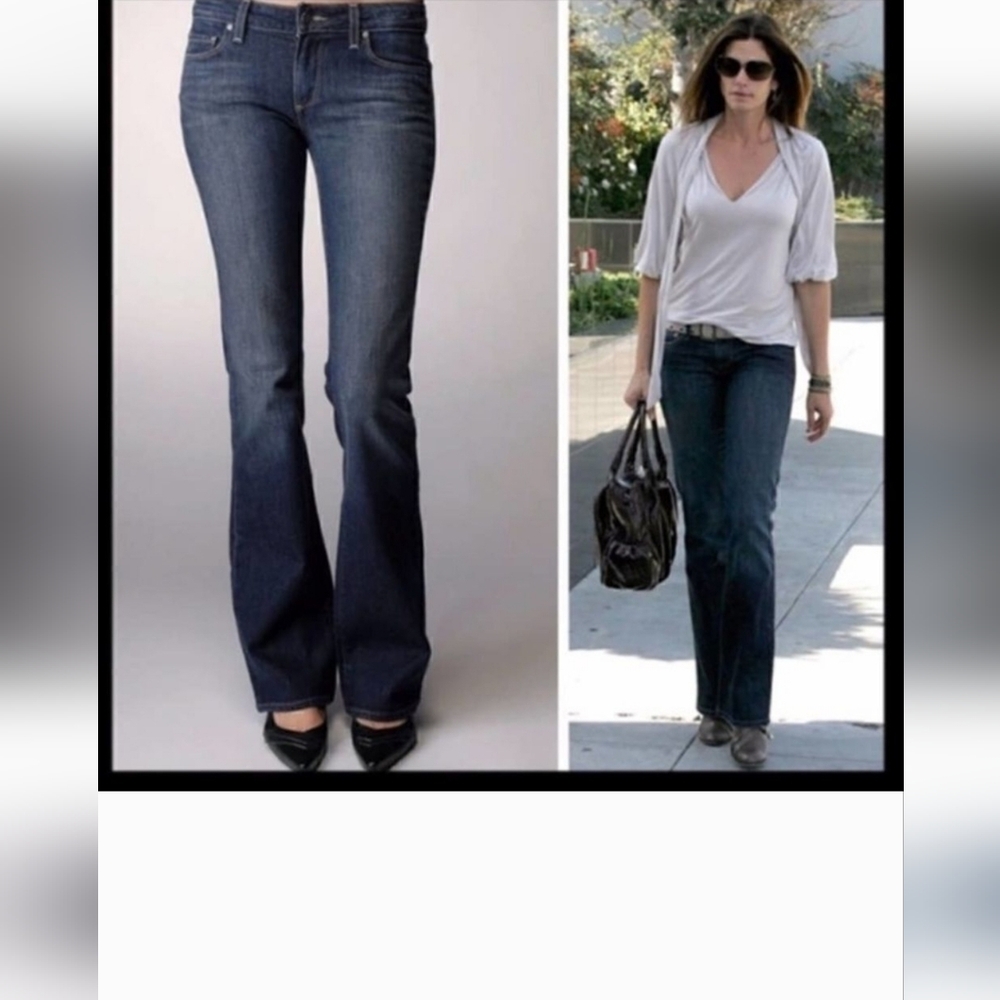 Paige Hollywood Hills Indigo Bell Bottom, Bootcut Size 28 - Picture 2 of 12